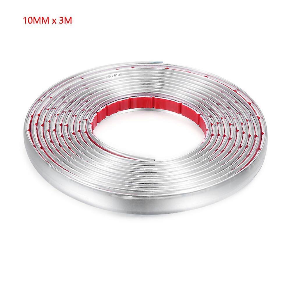 Chrome Moulding Trim Car Door Protector Stickers Strip Bumper Grill Car Anti-Collision Tape Door Edge Guard Plate Bright Sticker