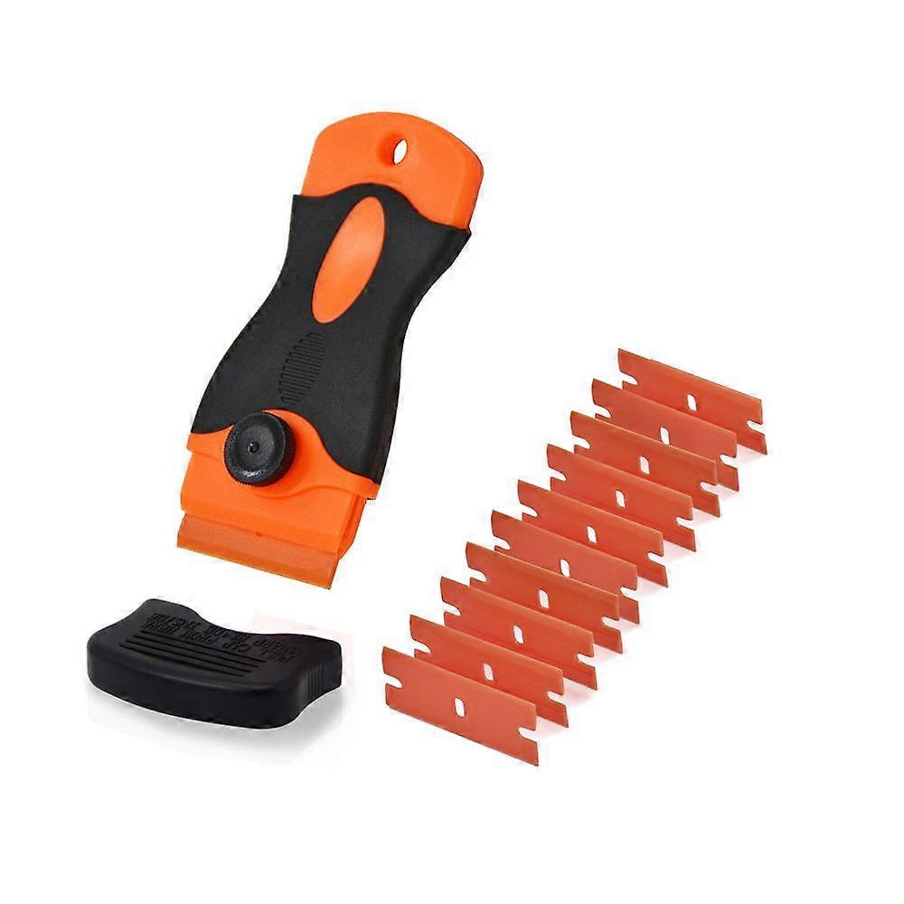 Scrapers, Glass Scraper Glass Ceramic Plate Scraper with 10 Plastic Scrapers, for Removing Labels, Glue, Painting, Stickers and Decals, Window Cleanin