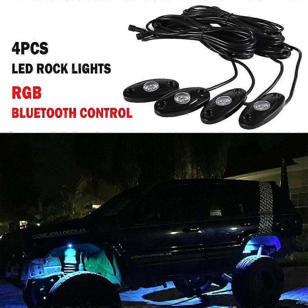 4PCS RGB LED Rock Lights LED Car Offroad Wireless Bluetooth control