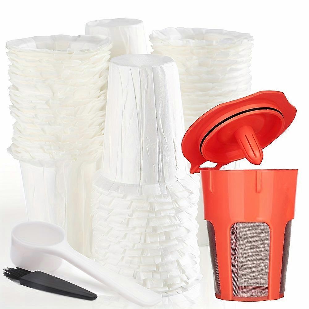 100 pezzi di filtri di carta da caffè usa e getta e K-Cup ricaricabile 2.0 K-Caraffe compatibile con Keurig 2.0 Single Serve Maker