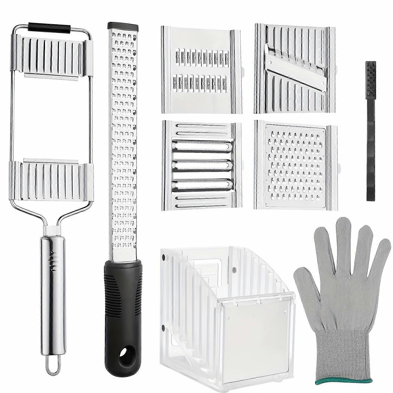 Upgraded 8pcs Multi-Purpose Vegetable Slicers Set| Cheese Grater Lemon Cutter Shredder | Stainless Steel Cutter Slicer for Vegetables, Fruits, Cheese,