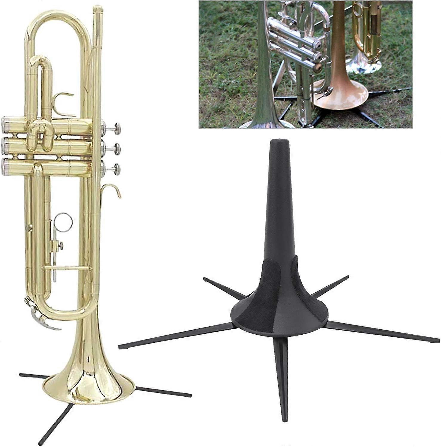 Supporto per tromba a 5 gambe, supporto per tromba in ABS + supporto per tromba in lega di zinco Supporto pieghevole
