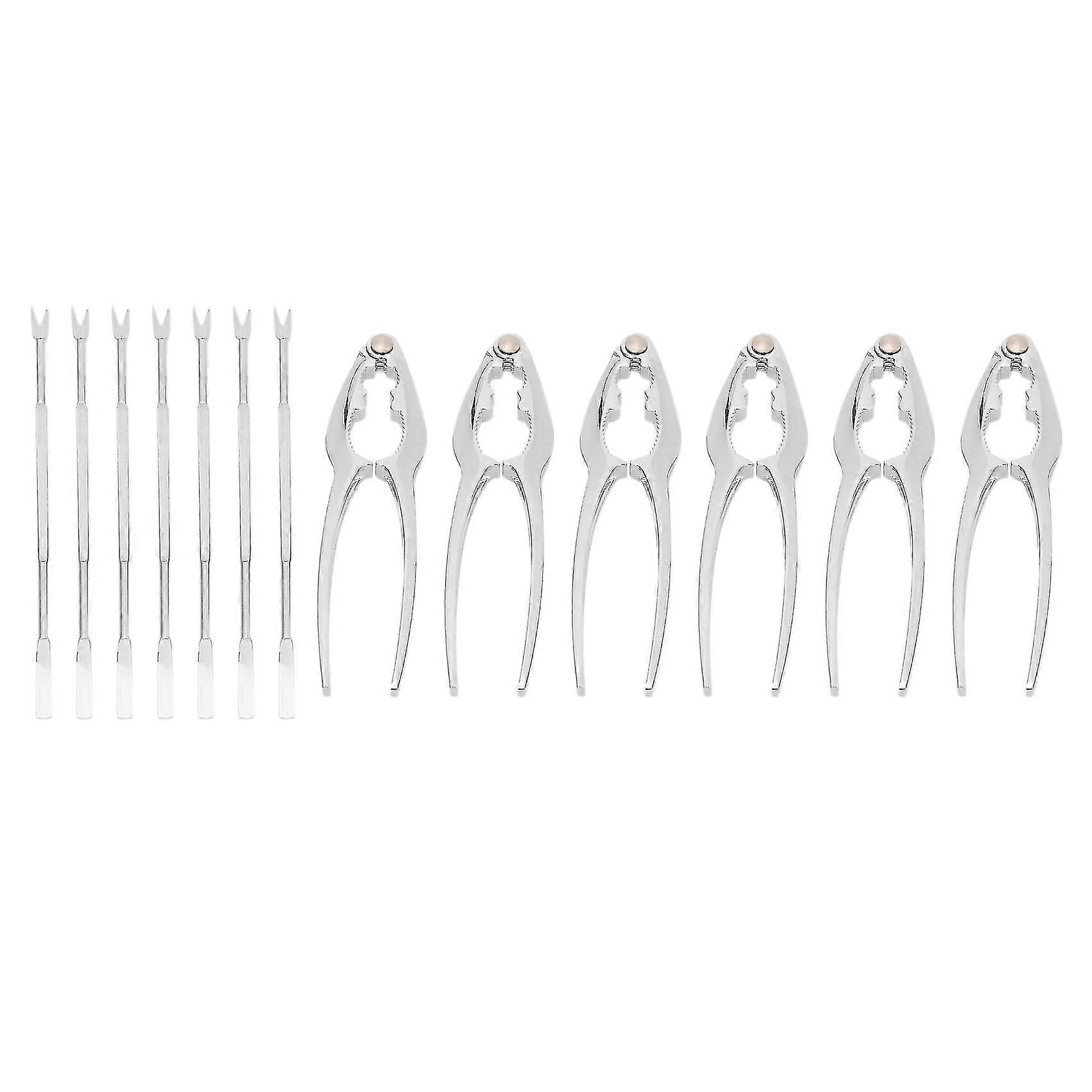 Seafood Tools Set Including 7 Forks And 6 Lobster Crab Crackers Nut Clip Nut Cracker Set Seafood To