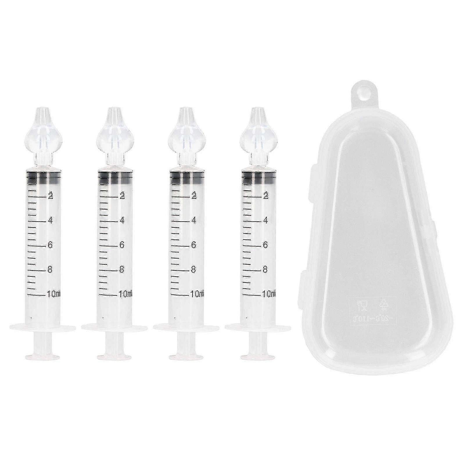 5pcs siringa nasale irrigatore silicone punta portatile leggero naso bambino strumento di risciacquo Trasparente 5pcs 20ml