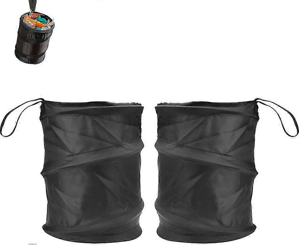 2 Pcs Collapsible Car Trash Can Portable Mini Car Trash Can 16*16*20cm Oxford
