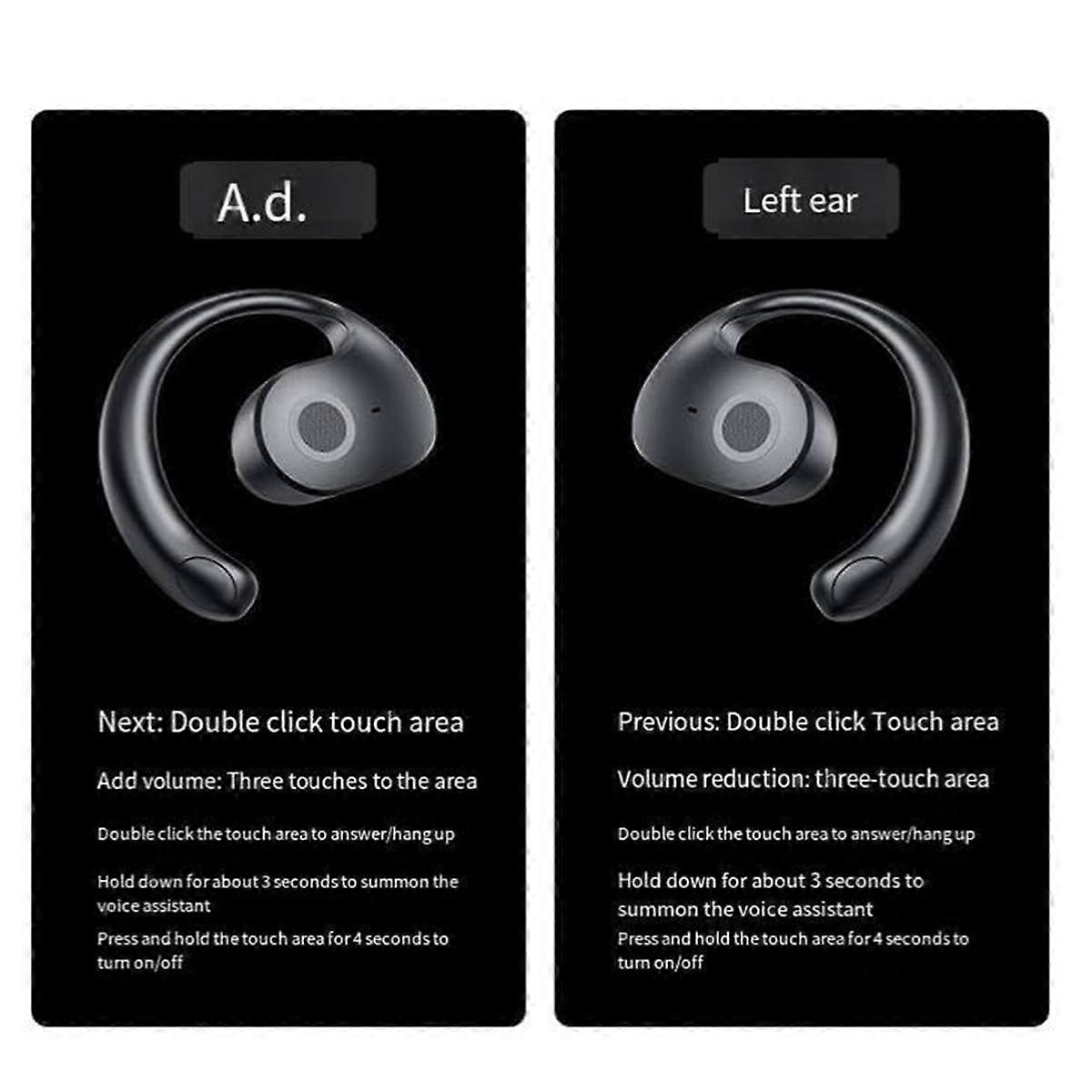 TWS 5.3 Bluetooth Headphones Hanging Ear 40mAh Power Long Lasting Continuity Multi-Function Bluetoo