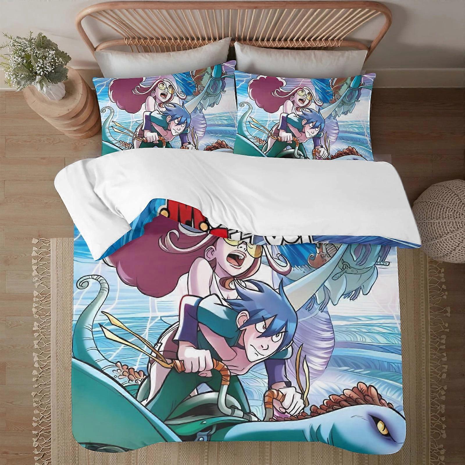 v605 Monster Allergy Soft Capa de Edredom Impressa em 3D Conjunto de Cama com Capa de Edredom Conjunto de 3 Peças Inclui 2 Fronhas e 1 Capa Lavável à Máquina ol60