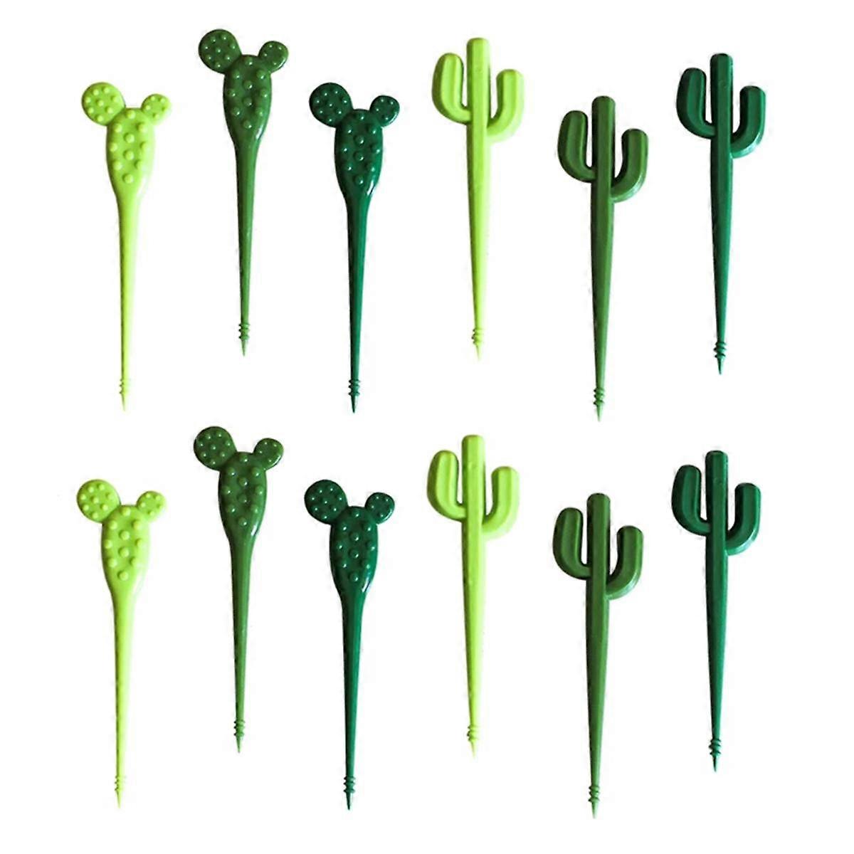 Fruit Forks Party Dessert Cactus Appetizer Picks Portable Food Kids Sticks Cafe Reusable Decorative