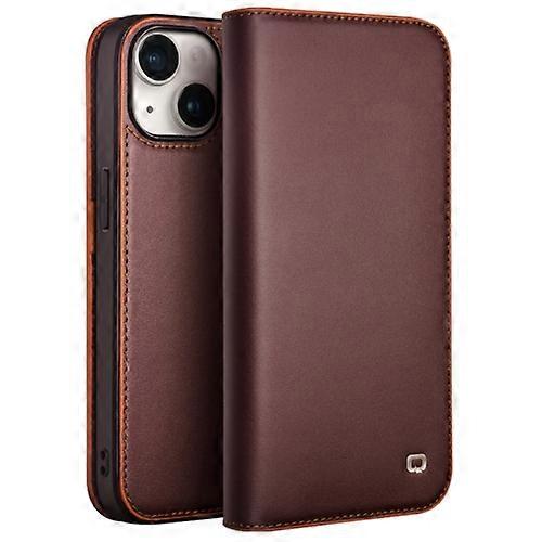 For iPhone 15 QIALINO Classic Gen2 Genuine Leather Mobile Phone Case