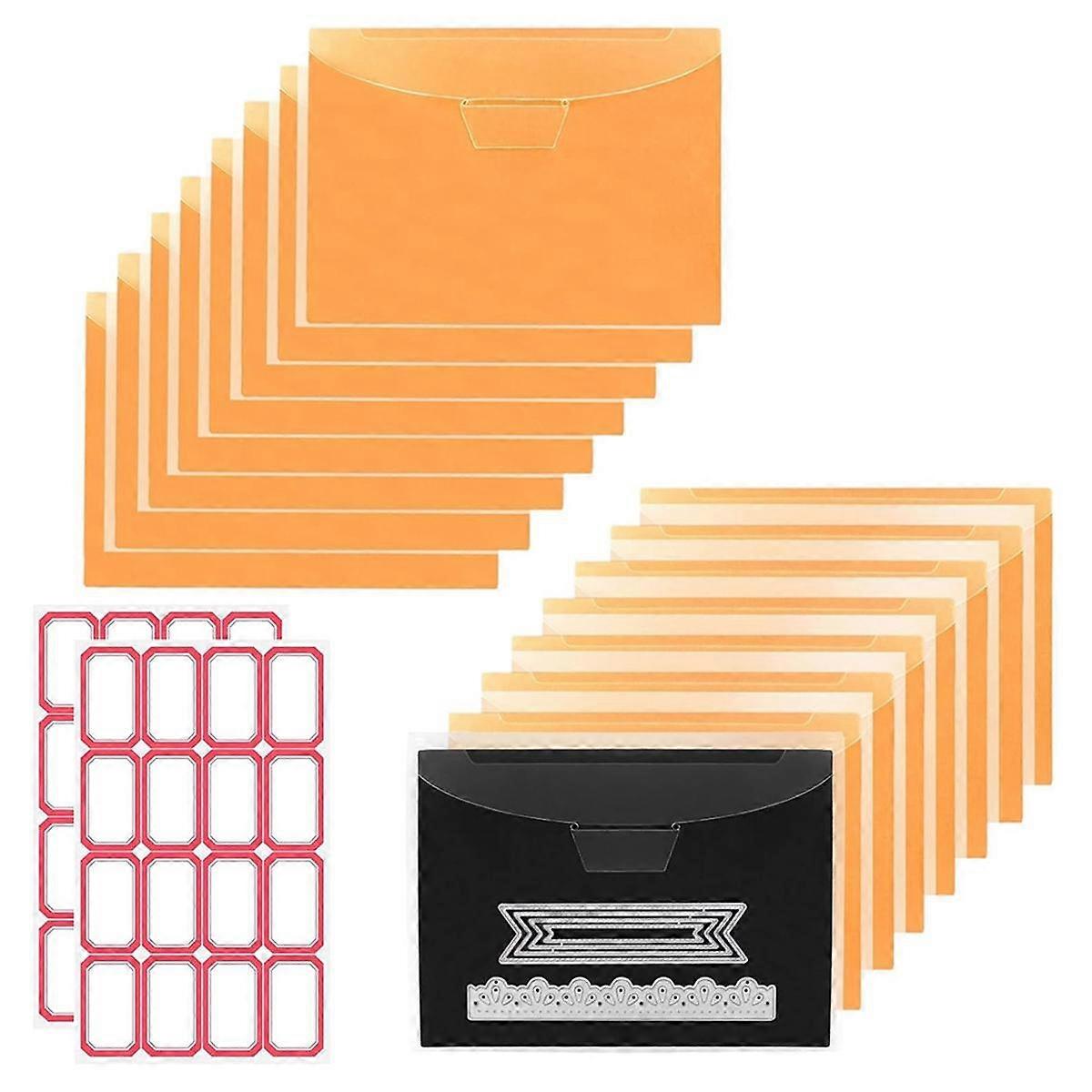 16 PCS Stamp and Die Storage Bag and Magnetic Sheet - Die Storage Set for Cutting,Scrapbooking,Stor