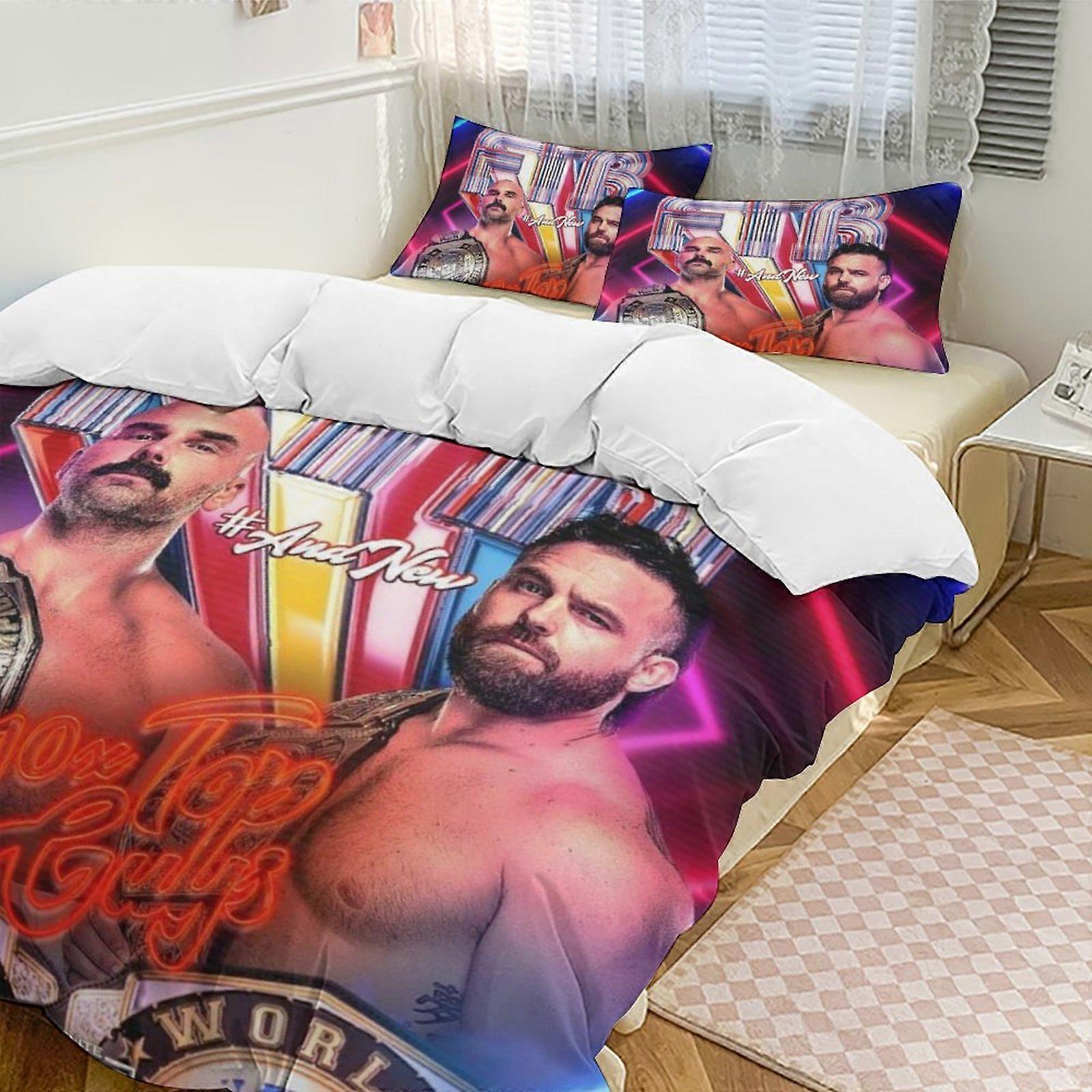 c782 WWE 2 Capa de Edredom de Cama Microfibra Conjuntos de Cama Leve 3 Peças Conjuntos de Edredom, 1 Capa de Edredom e 2 Fronhas para Crianças ee782