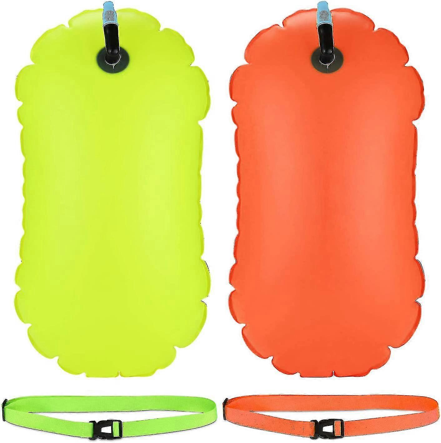 Swim Buoy, Highly Visible Swim Bubble Safety Buoy Tow Float, With Adjustable Waist Belt, For Open Water Swimmers Triathletes Kayakers Snorkelers