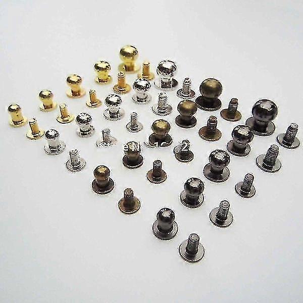 Solid Brass Round Head Stud Spot, Screwback Screw Back Leather Craft Bag Belt--