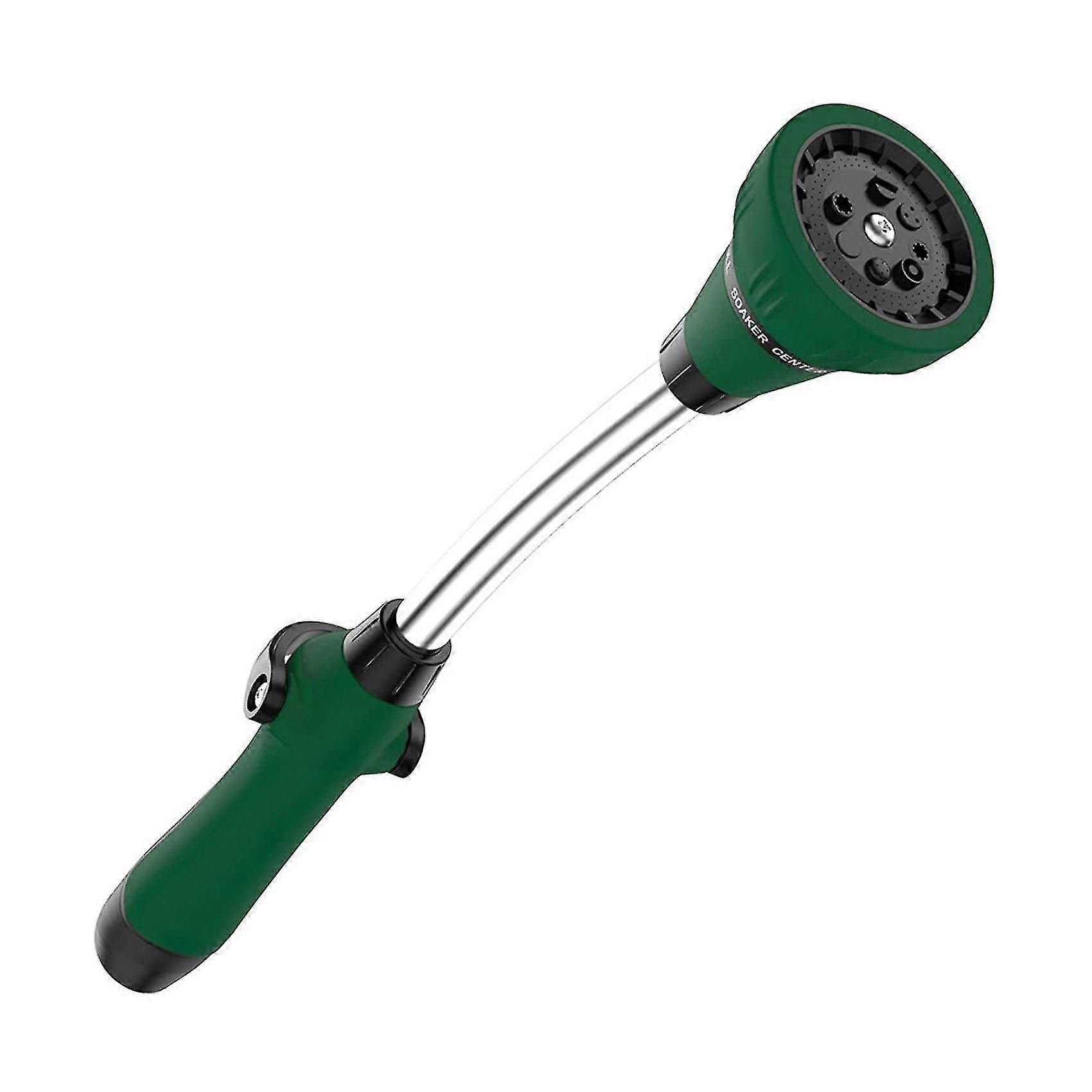Yaju Watering Wand 15 Inch Garden Hose Nozzle Sprayer Wand With Ergonomic Handle, Spray 8 Watering Patterns - 1pcs-green