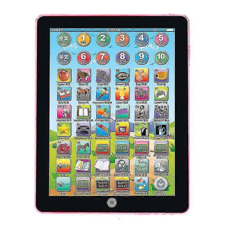 Kids Computer Tablet Chinese English Learning Study Machine Toy Pink