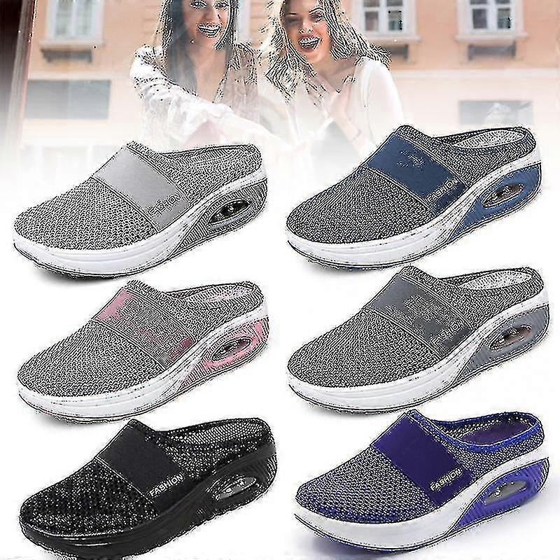 Ilmatyyny Kohoavat kävelykengät hengittävät vapaa-ajan kevyt verkko slip-on kävelykengät ulkona ja sisätiloissa Uusi
