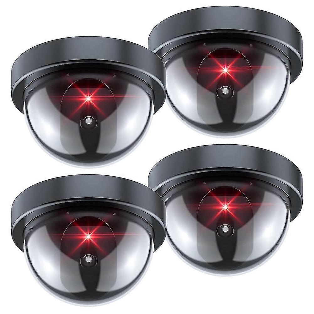 Dummy Security Camera,fake Camera With Red Led Light,realistic Wireless Surveillance System For Home Outdoor 4 Pack