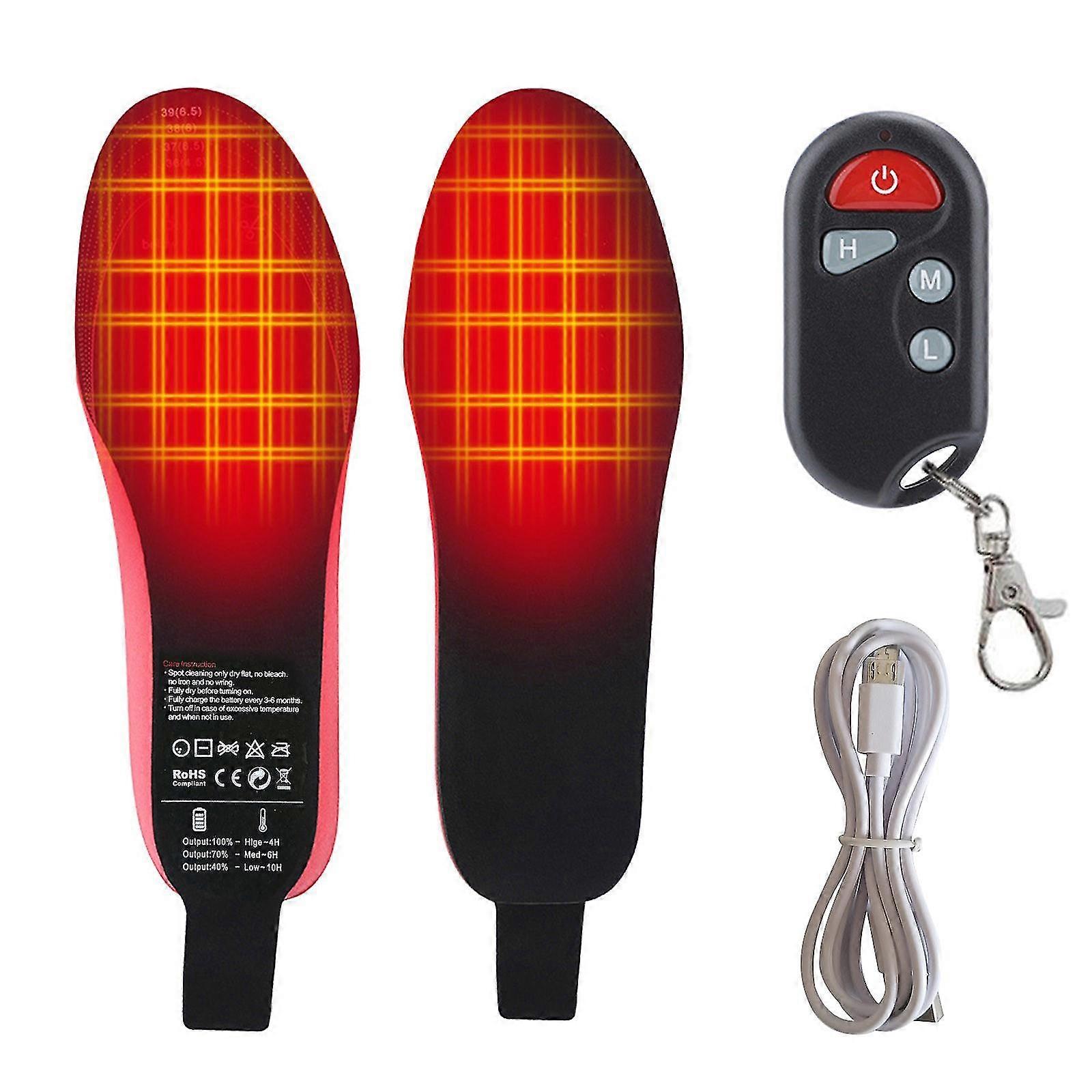 Rechargeable Heated Insole With Remote Control Switch Wireless Thermal Insoles For Fishing Hiking Camping Unisex