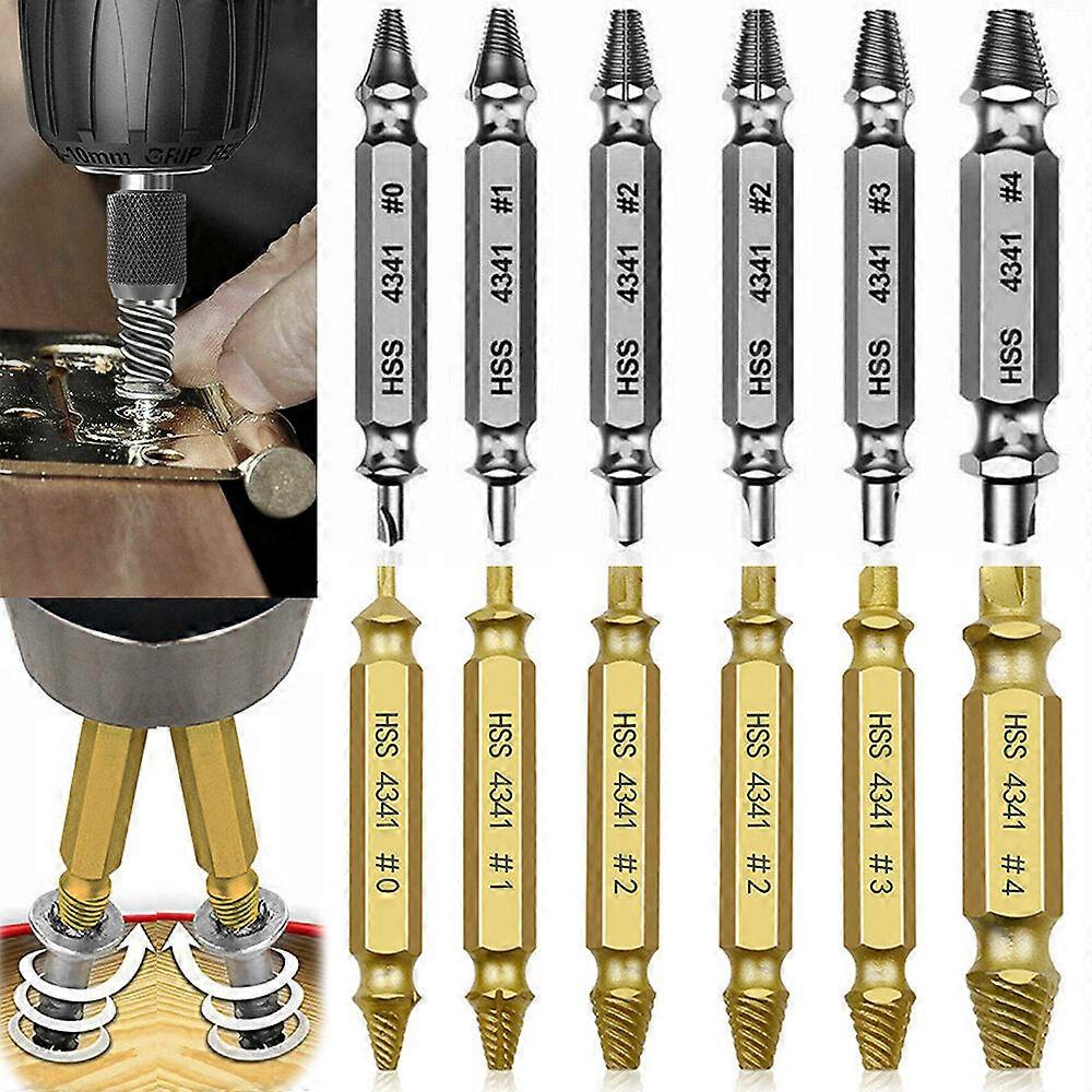 5/6 Pcs Damaged Screw Extractor Speed Out Drill Bits Broken Bolt Remover Tools