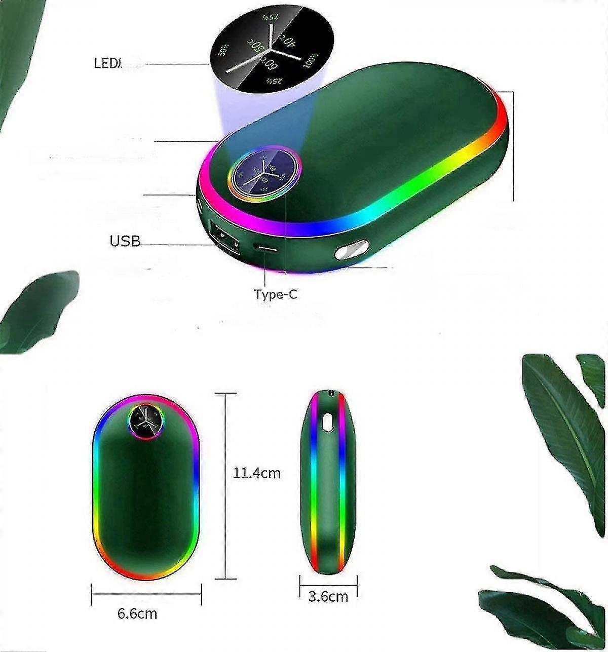 Confezione da 2 scaldamani ricaricabili, scaldamani elettrico doppio magnetico, riscaldatore portatile riscaldante bifacciale, regali per donne e uomini