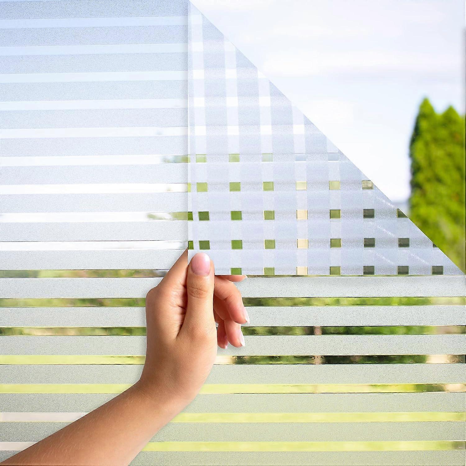 Scratch Privacy Window Film [45x200cm] with E-Book and Tips - Static Cling Blackout Window Film - Frosted Window Privacy Screen - Opaque Window Film