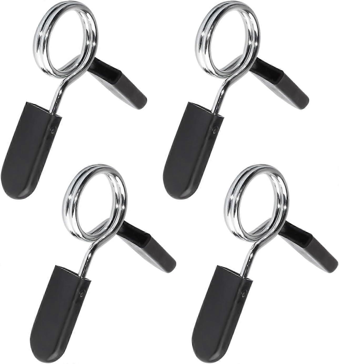 4Pcs Dumbbell Buckles, Hex Nut with Ring, Hex Nut Collar, Spring Dumbbell Lock, Weightlifting Barbell Clamp, Dumbbell Accessories (Black)