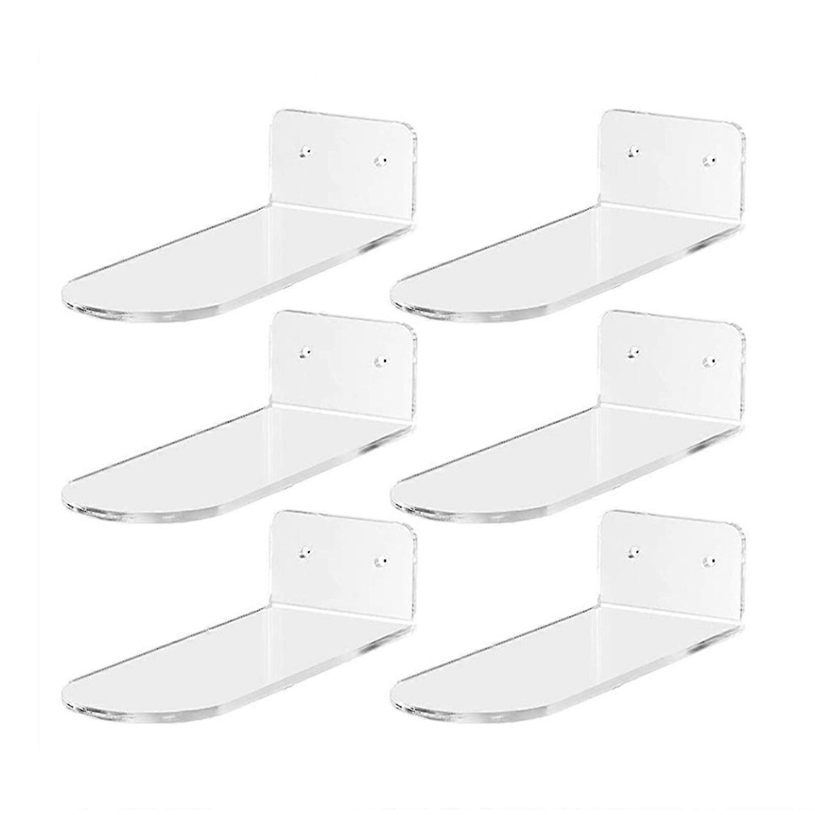 6pcs Floating Shoe Shelves Acrylic Wall Mounted Shoe Display Shelf For Sneaker Collectible Rack Home Decor