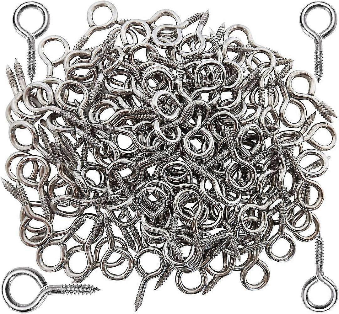 50pcs Stainless Steel Ring Screw Sheep Eye Round Self Tapping Ring Ring With Tether Holder Latch Buckle (silver)/YY