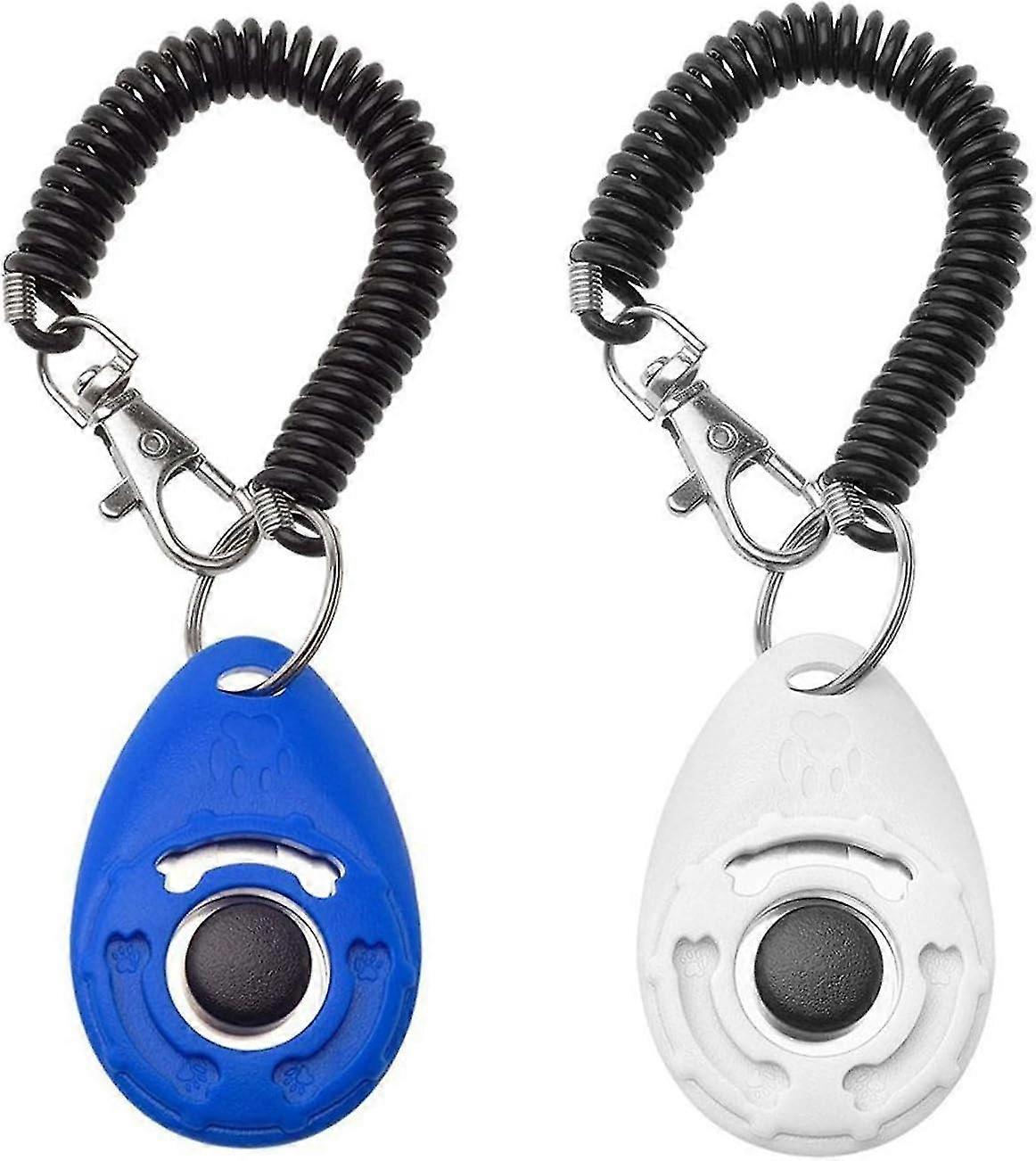 2Pack Pet Dog Training Clicker with Wrist Strap - Durable Lightweight Easy to Use Pet Clickers for C