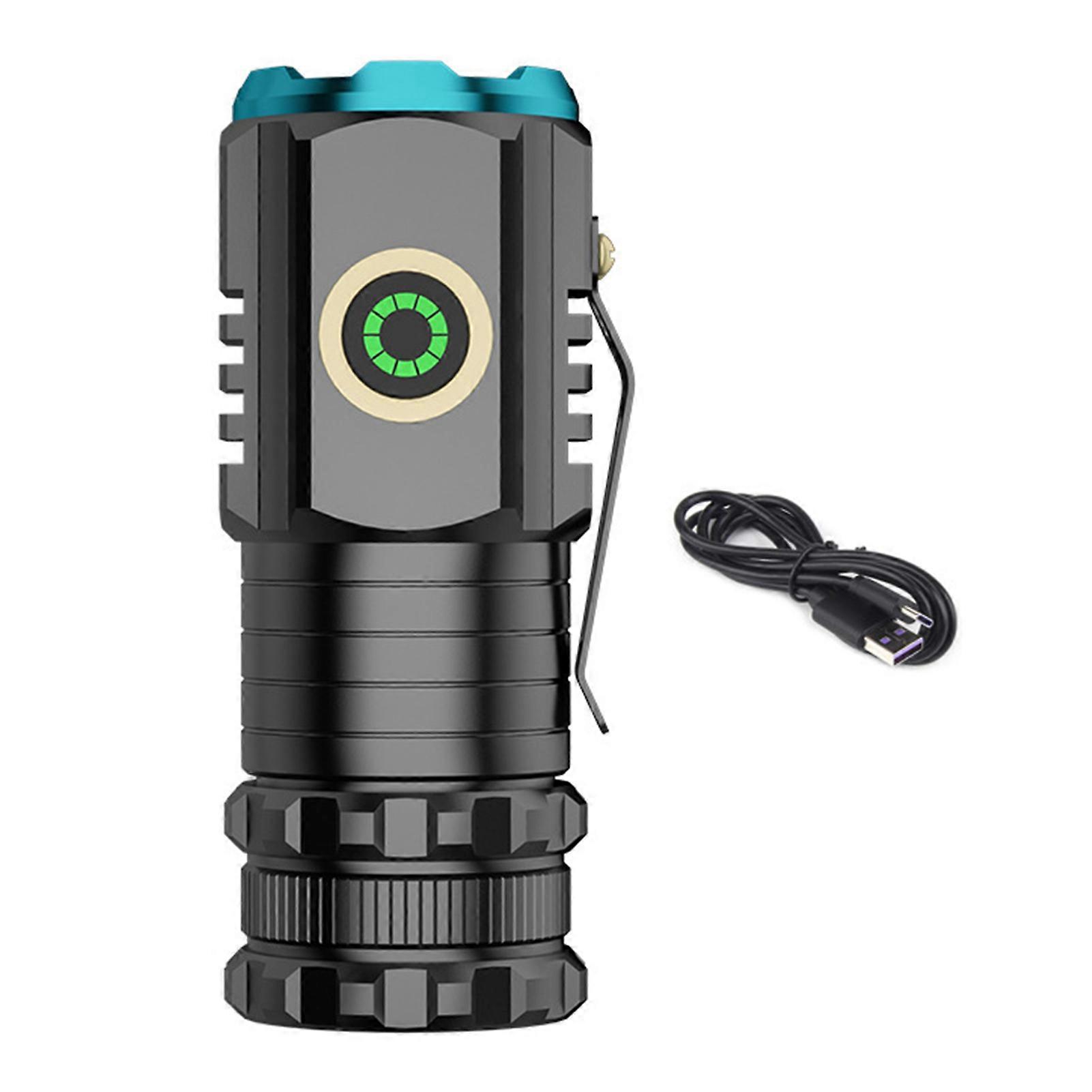 LED Flashlight with 5 Light Modes Super Bright Waterproof Rechargeable Versatile Use High-Power Torch Emergency Flashlight