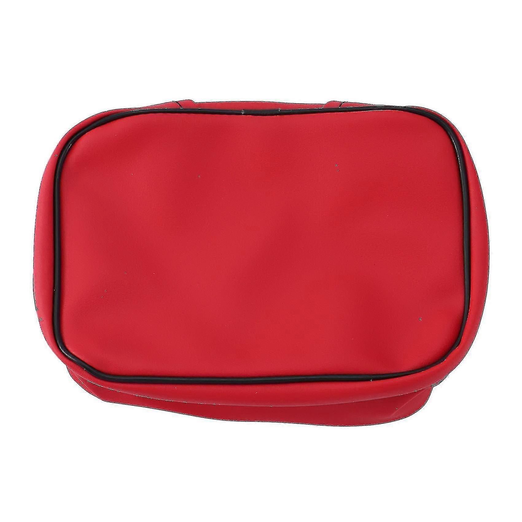 Off Road Motorcycle Rear Tool Bag Tail Storage Pu Waterproof(red)