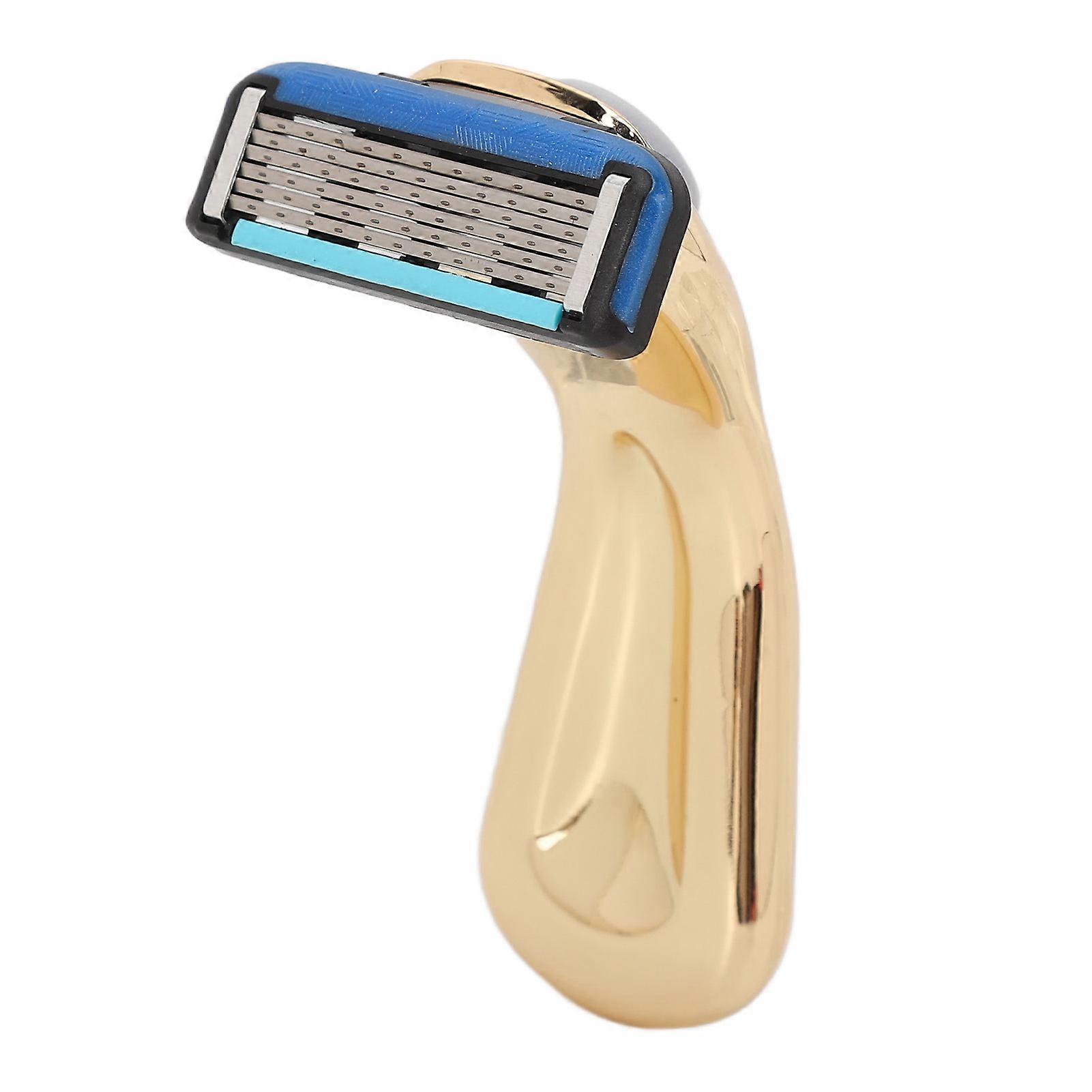 Men Manual Razor Six Blades Waterproof Precise Portable Removable Quick Trim Shaving Razor for Male Gold