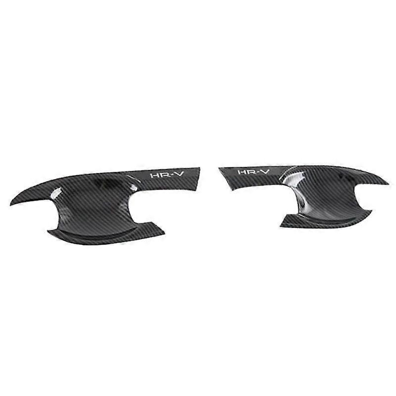 For -V Vezel 2021 2022 Carbon Fiber Front Door Handle Bowl Cover Trim Insert Catch Molding Garnish