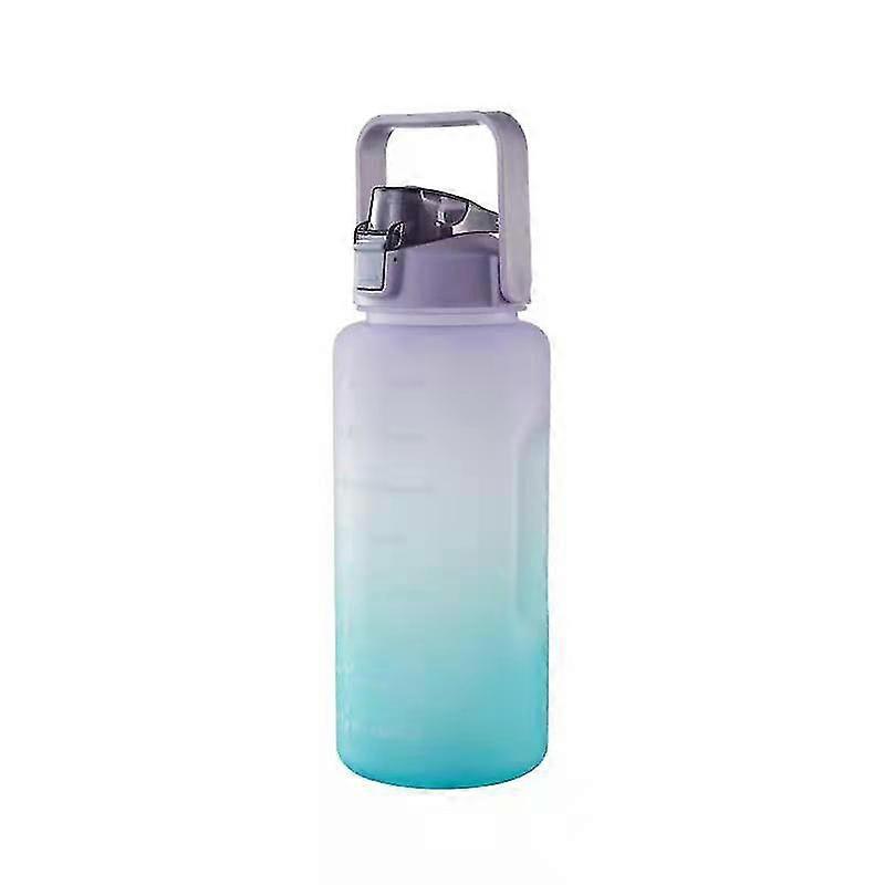 2l/1.4l Pastel Motivational Water Bottle With Time Marker & Straw-bpa Free Locking