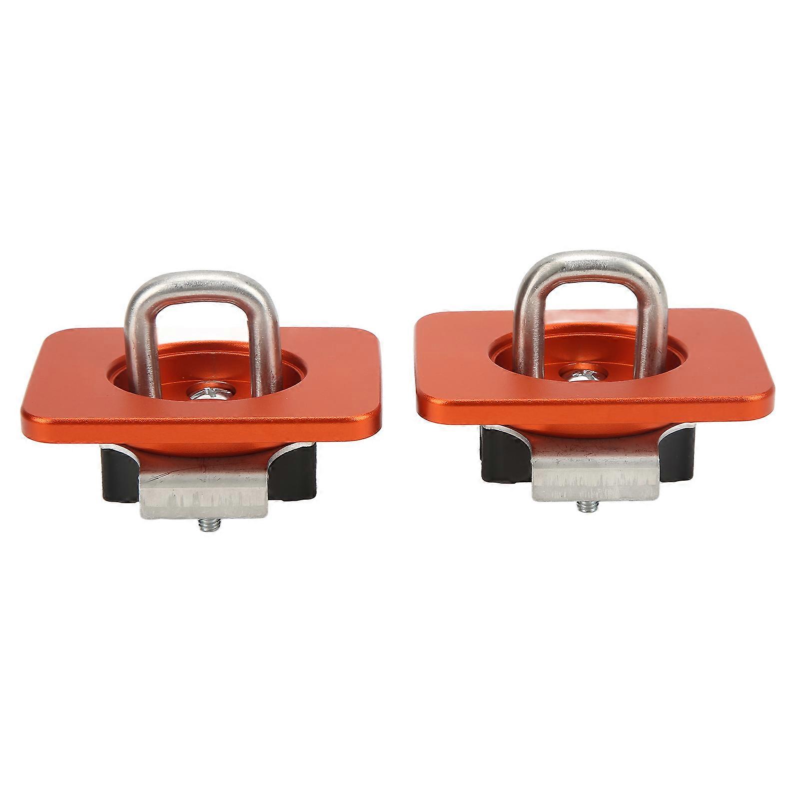 2stk rustfrit stål Bull Ring Truck Seng Side Tie Down Ankre Udskiftning til F150 Series 1998?2014Orange