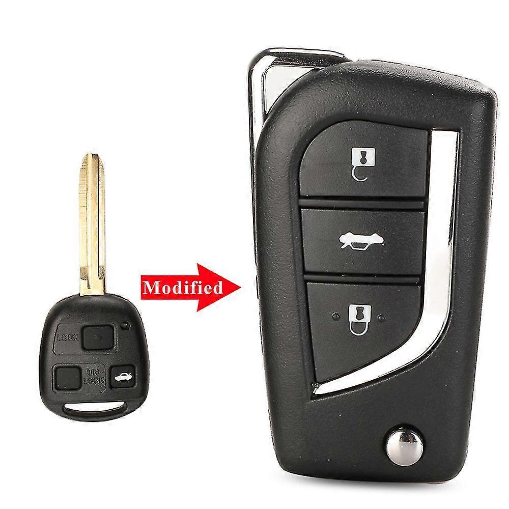 50171 Modifié Flip Remote Key Fob 433mhz 4d67 / 4c Pour Toyota Prado 120 Rav4 Kluger Previa Fj Cruiser Land Cruiser 100