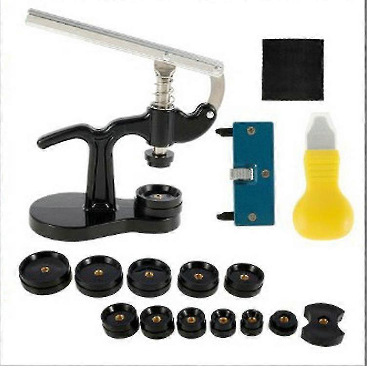 17 Pcs Watch Case Press, Professional Watch Repair Tool Kit With 12 Sizes Of Moulds, Remover Opener For Closing Watch Back Table, Battery Change, Watc