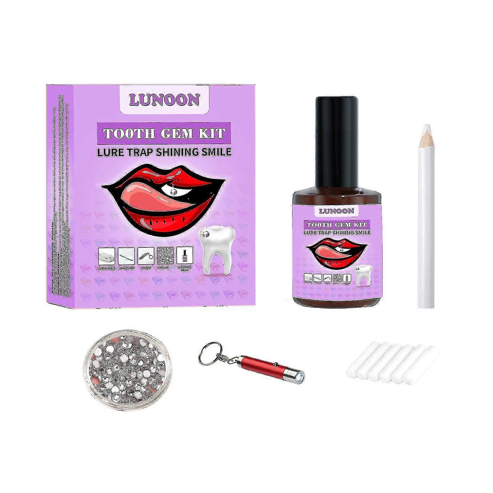 Lunoon Zähne Diamant Deko Set Schwarz