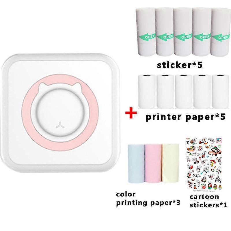 Mini Wireless Printer Multifunction Thermal Photo Printer With 10 Print Paper Rolls