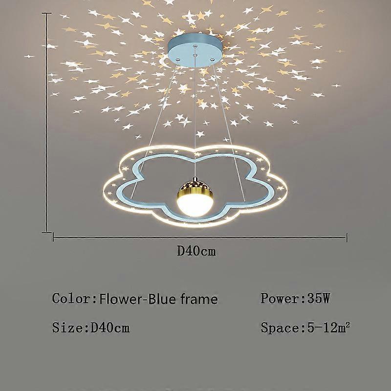 נברשת LED מודרנית לחדר השינה של הילדים חדר עבודה צורת פרח ענן תאורה מקורה גופי תאורה ברק זרועות כוכבים שמיים תפאורה טיפה