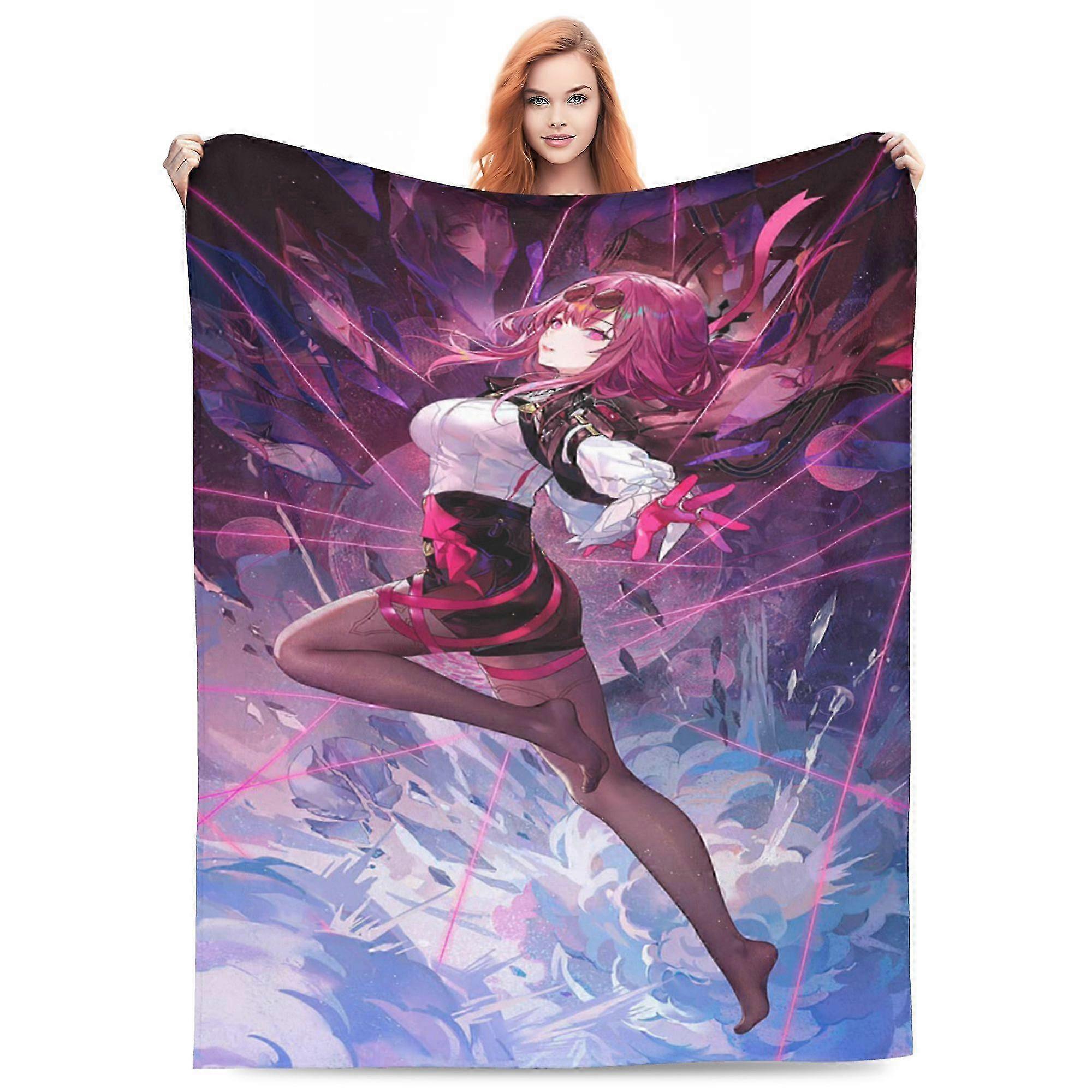 Kafka Honkai Star Rail Bed Blanket 3D Printed Throw Blanket Lightweight Super Soft Air Conditioning Room All Season Blanket Sofa Couch Bed Fans Cartoo