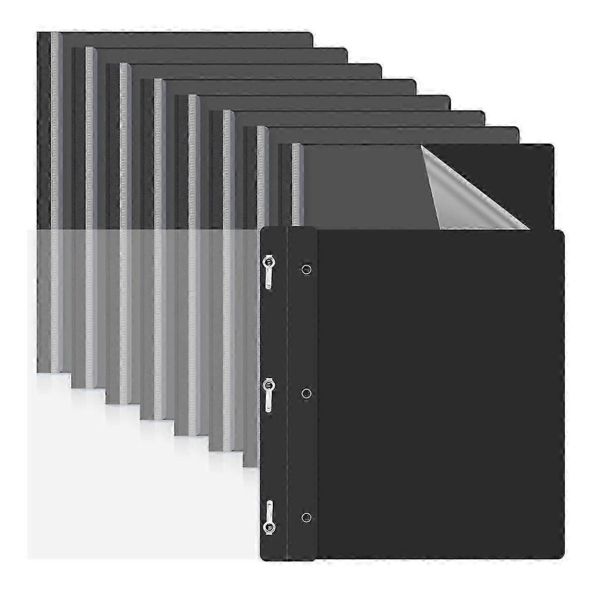 10 Pack Report Covers With 3 Prongs Fasteners,presentation Folders, Plastic Report Folder With Black Back Covers
