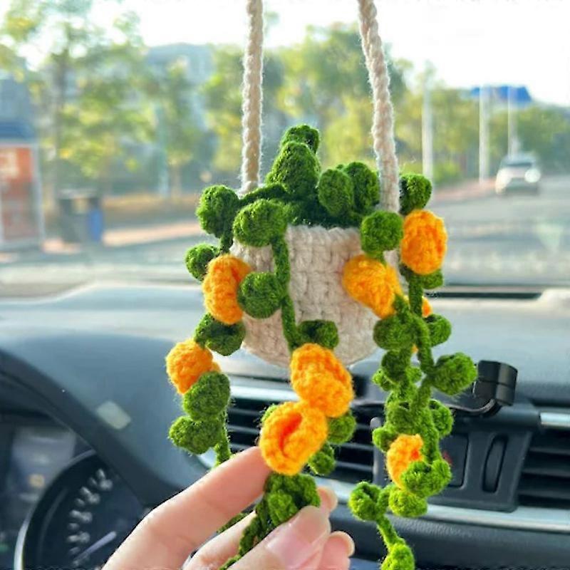 NEUE se Topfpflanzen hkeln Auto Korb, hngende Pflanze hkeln fr Auto  Dekor, Auto Ornament Rckspiegel Hngendes Zubehr