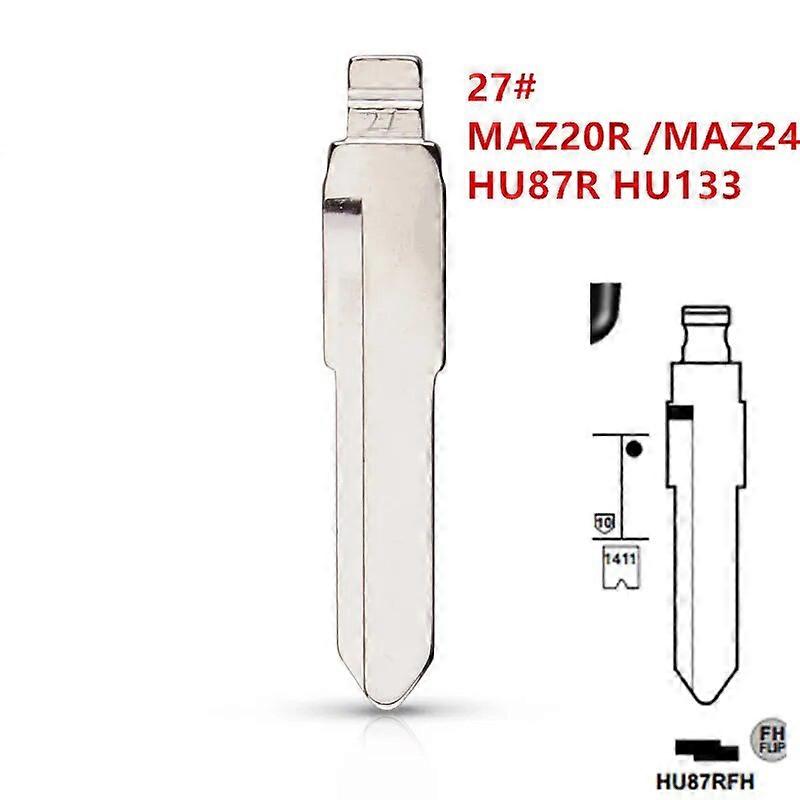 10pcs Uncut flip Metal key blade 27# MAZ20R MAZ24 HU87R HU133 for mazda suzuki for KD keydiy xhorse VVDI remotes universal No.27