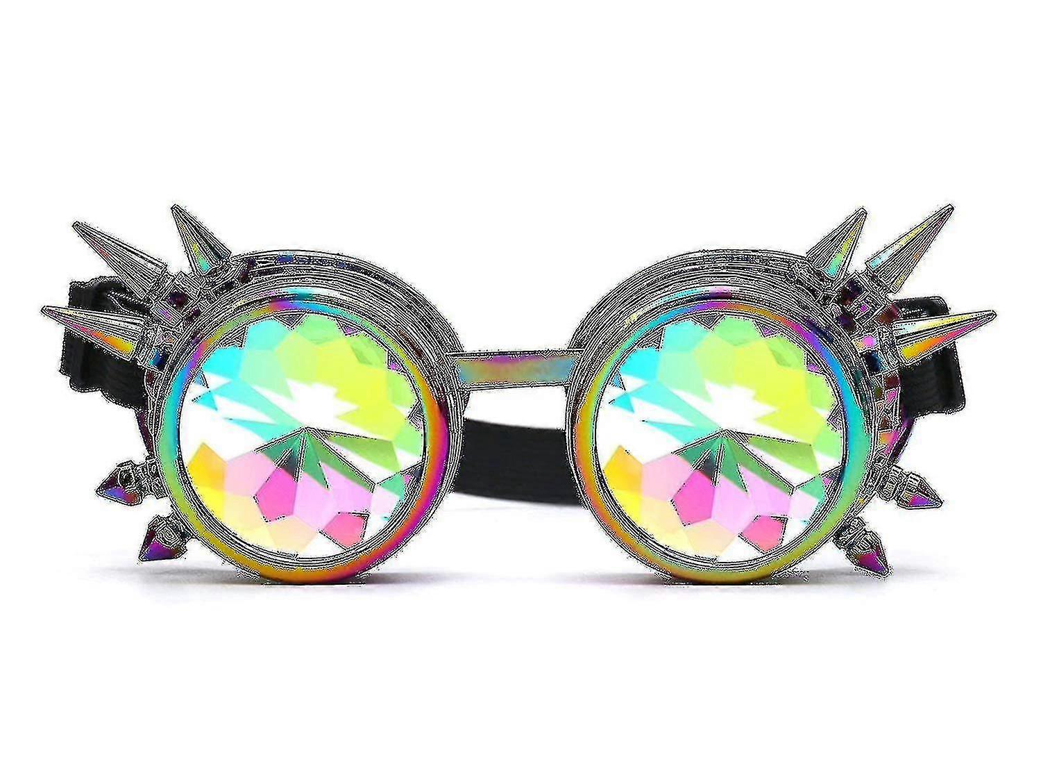 Caleidoscopio Steampunk Rave Gafas con Cristal Arco Iris