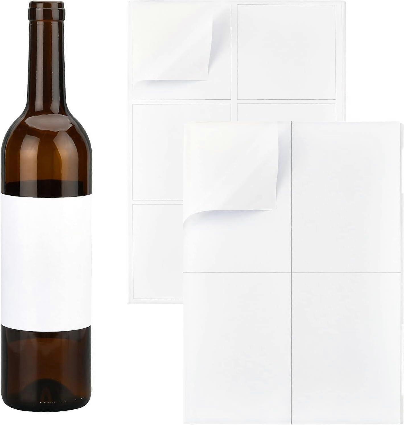 20 Sheets/100pcs Blank Wine Label 2 Sizes Matte White Label Sticker Adhesive Wine Bottle Labels Inkjet Printable Stickers for Homemade Wine Wedding Co