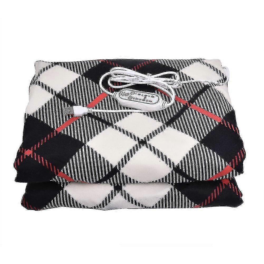 Couverture chauffante électrique USB de synchronisation réglable Châle chaud Flanelle Couverture 140X80Cm Couverture chauffante chaude d’hiver à la maison
