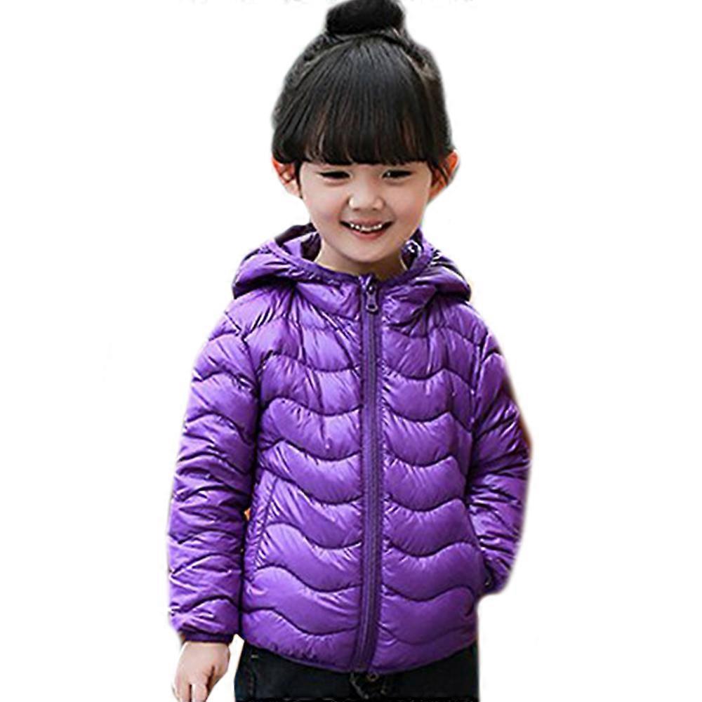 Child Wave Pattern Light Thin Down Coat Con cappuccio