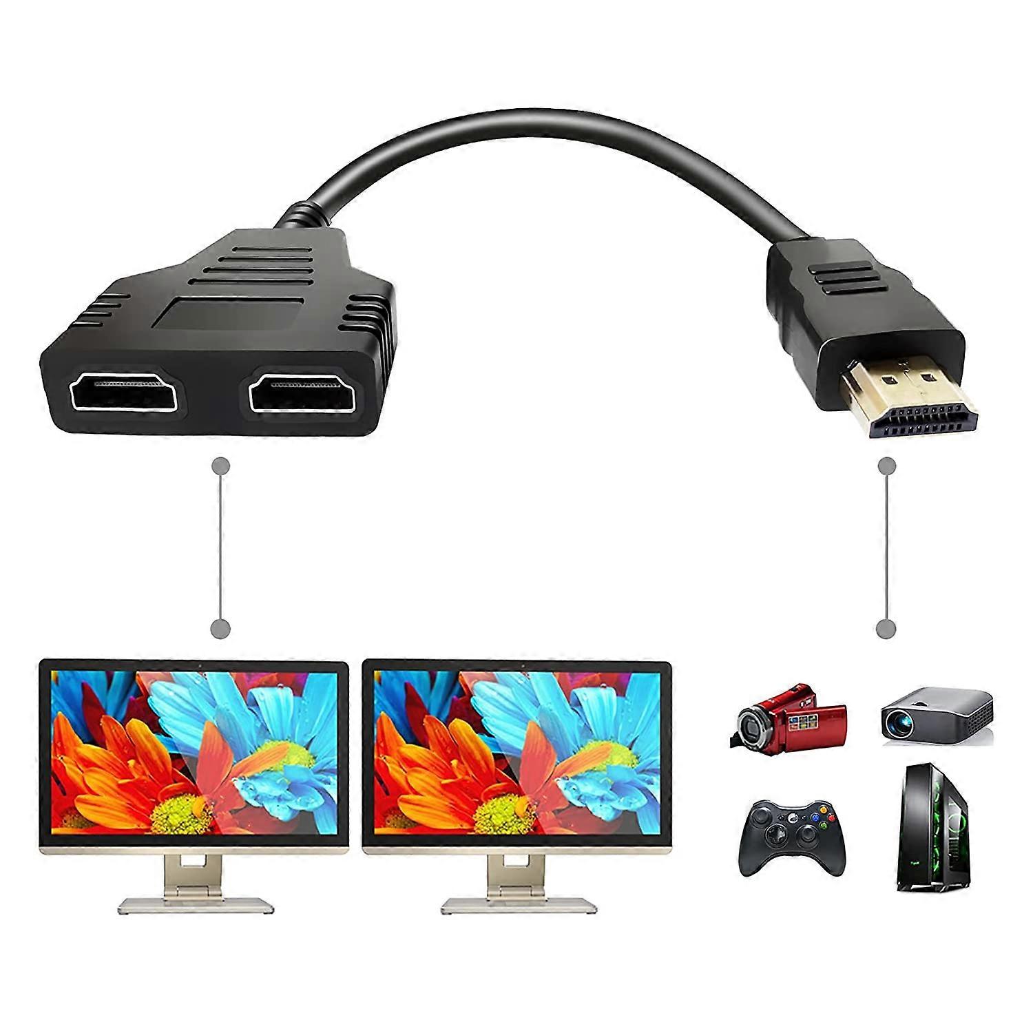 HDMI ディバイダー アダプター ケーブル HDMI スプリッター 1 In 2 $HDMI オス - デュアル HDMI メス 1 〜 2 チャンネル HDMI HD、LED、LCD、TV $ HDMIスプリッターに適しています