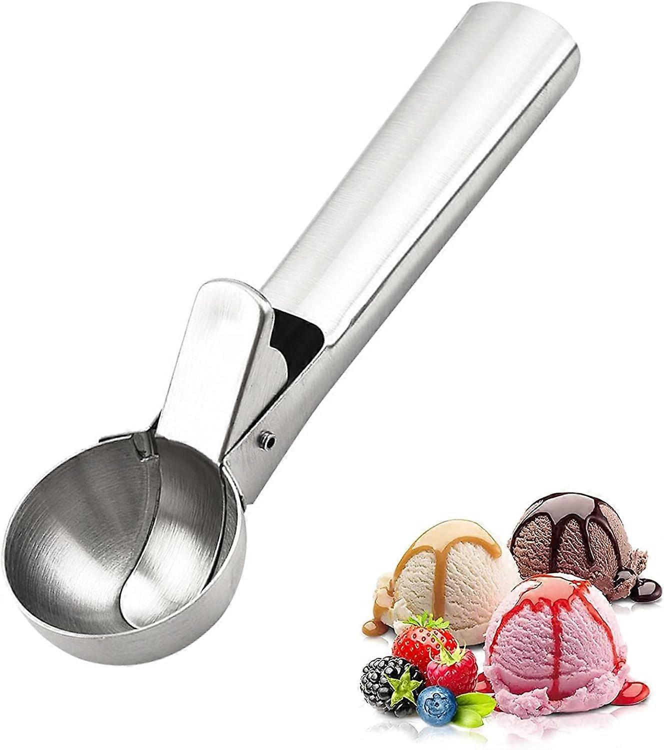 Ice Cream Scoops with Easy Trigger, Stainless Steel Cookie Scoop for Meatballs, Mellon Balls, Mashed Potatoes and Muffins